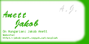 anett jakob business card